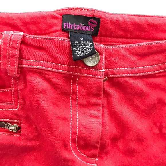 Preowned Flirtatious Red Skinny Stretch Women Jeans‎ Size 11 - Picture 5 of 5